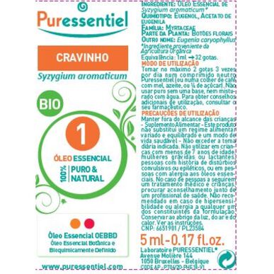 Puressentiel Luomu neilikka eteerinen öljy 5ml