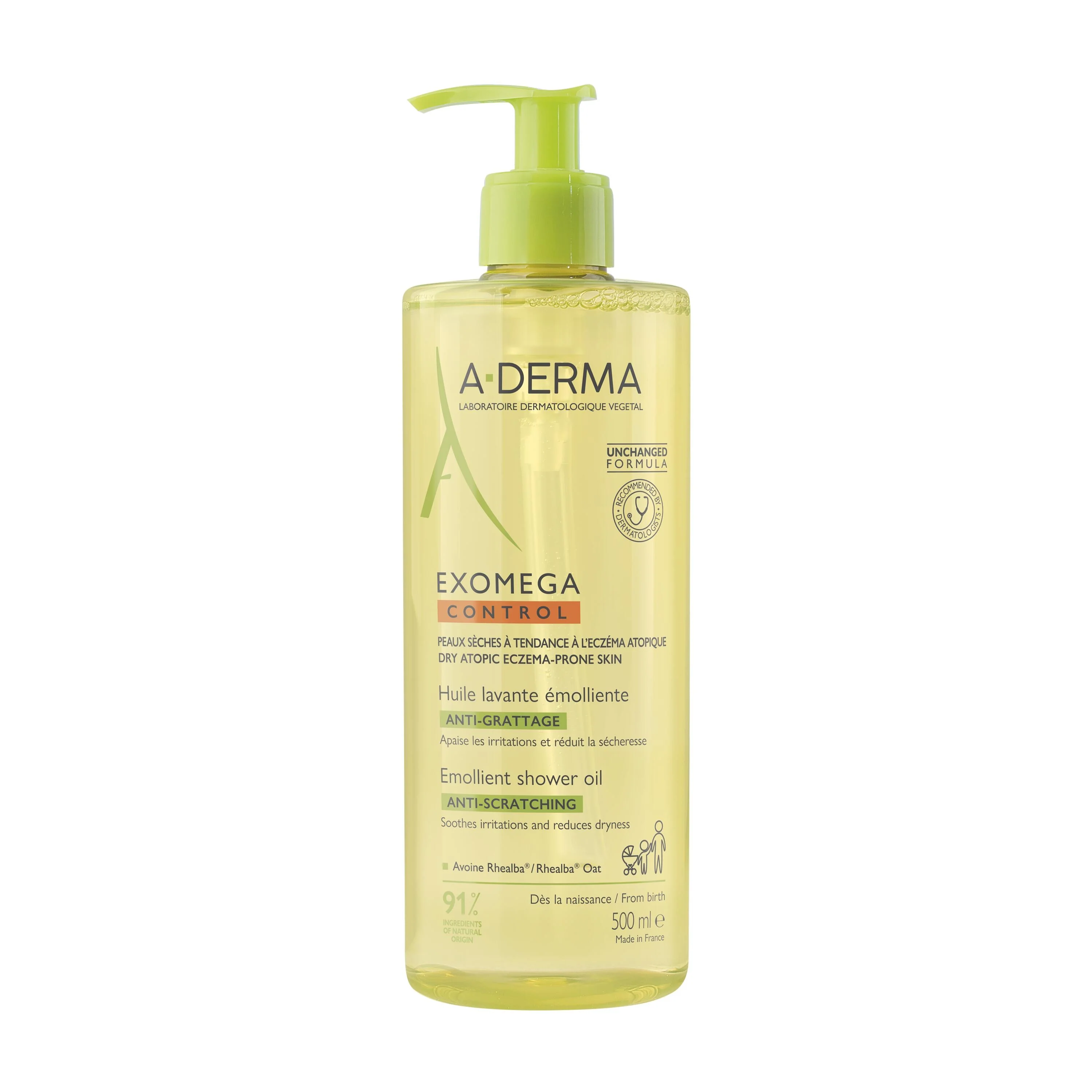 Exomega Control OLIO LAVANTE EMOLLIENTE ANTI-GRATTAGE - Olio Bagno, Olio Doccia, Trattamento Bebè