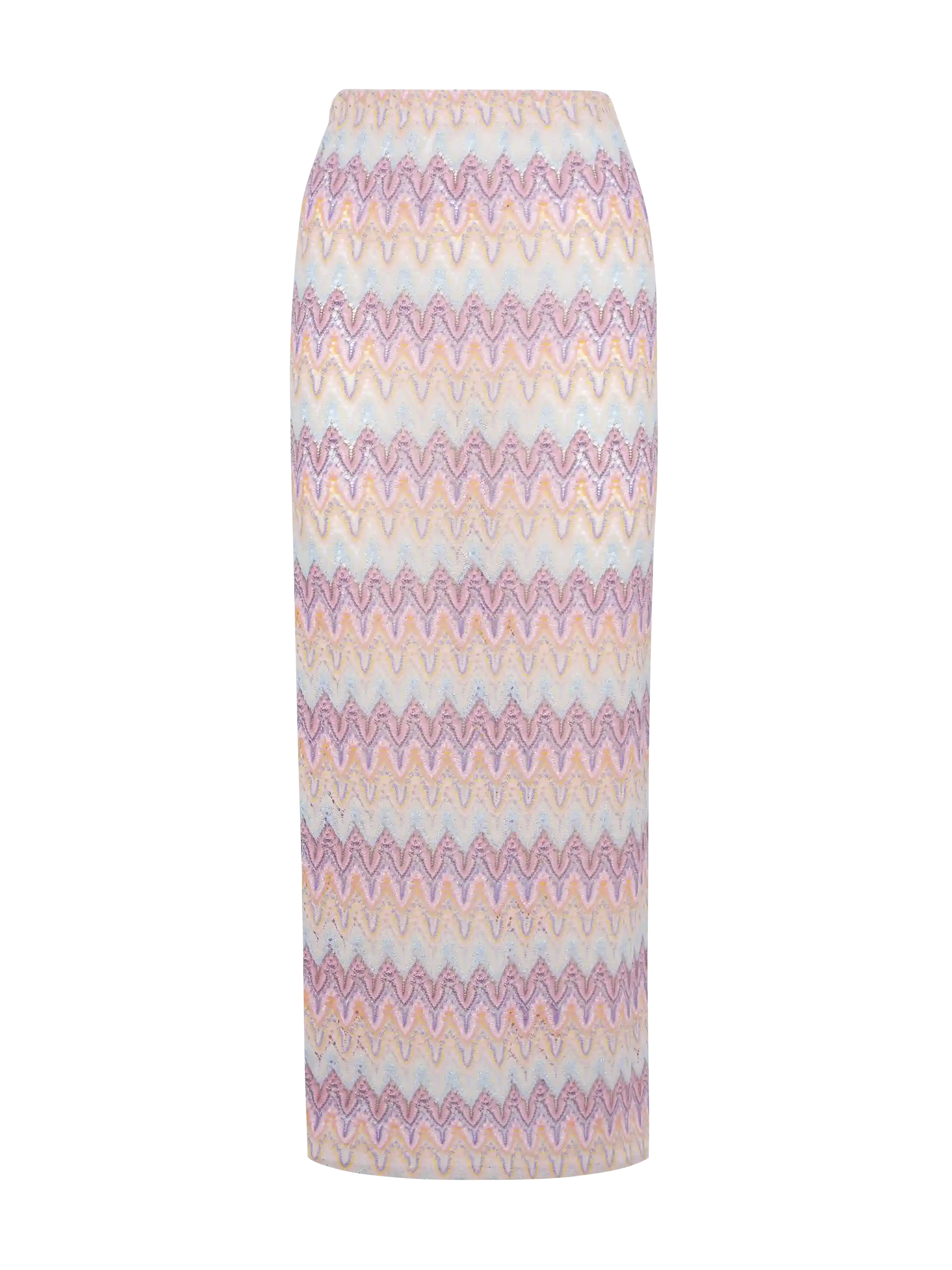 Gonna lunga Caytlin in raschel con motivo chevron pastello