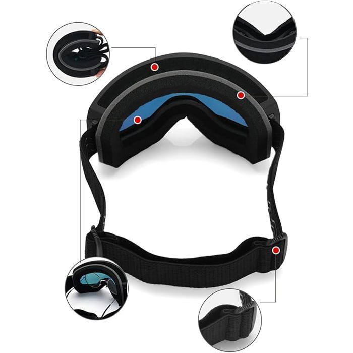 Pro Anti-fog Ski Mask, Double Layer Snowboard Mask, Ski Mask and Goggles for Motorcycling and Skateboarding - 2