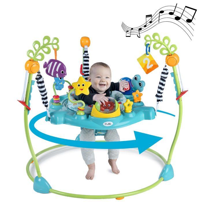 BABY EINSTEIN Aire d'éveil à rebonds Curiosity, éducative 2 en 1 et jouet au sol, jeux à 360° 6M+ cadeau bébé