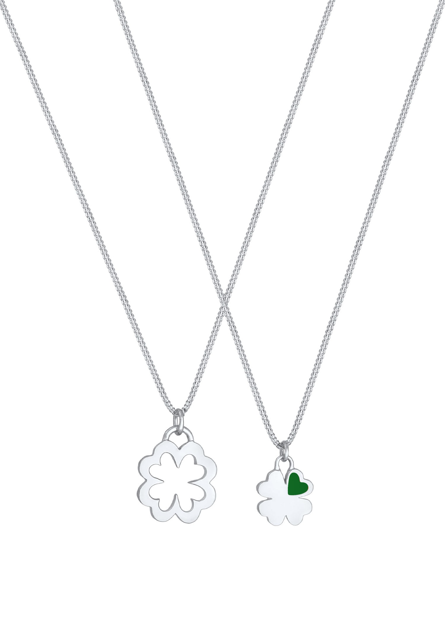 Elli Pendentif mère-enfant en argent sterling 925 plaqué or avec trèfle