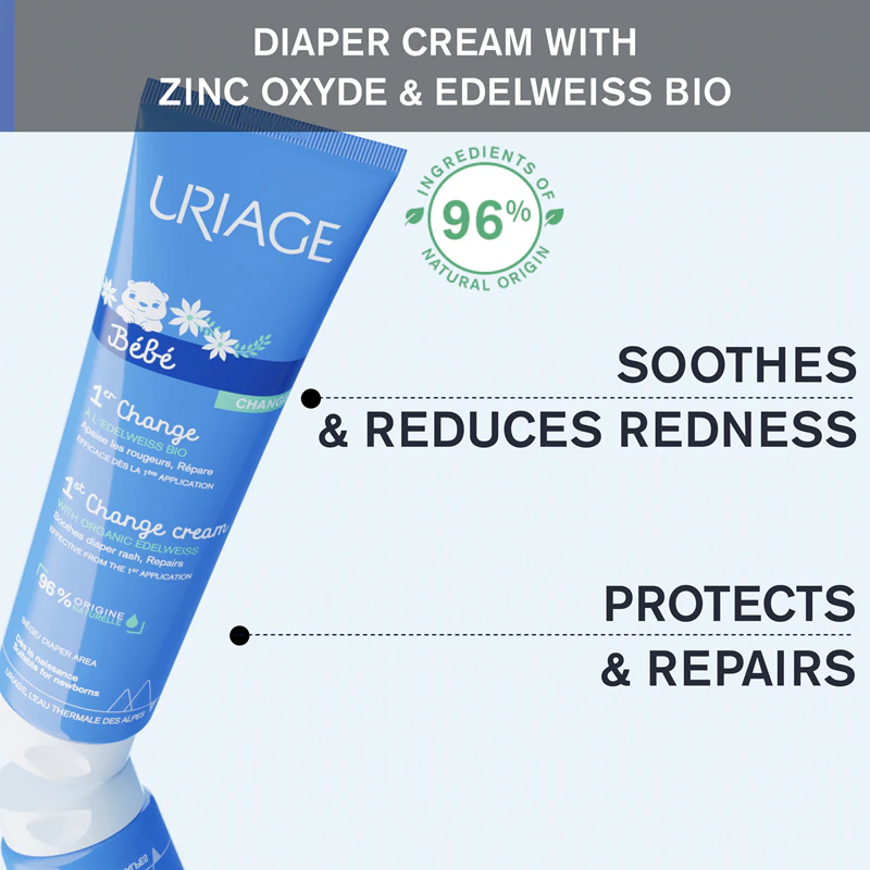 Uriage Bébé 1st Change Cream – Feuchtigkeitscreme mit Schutzwirkung gegen Windelausschlag