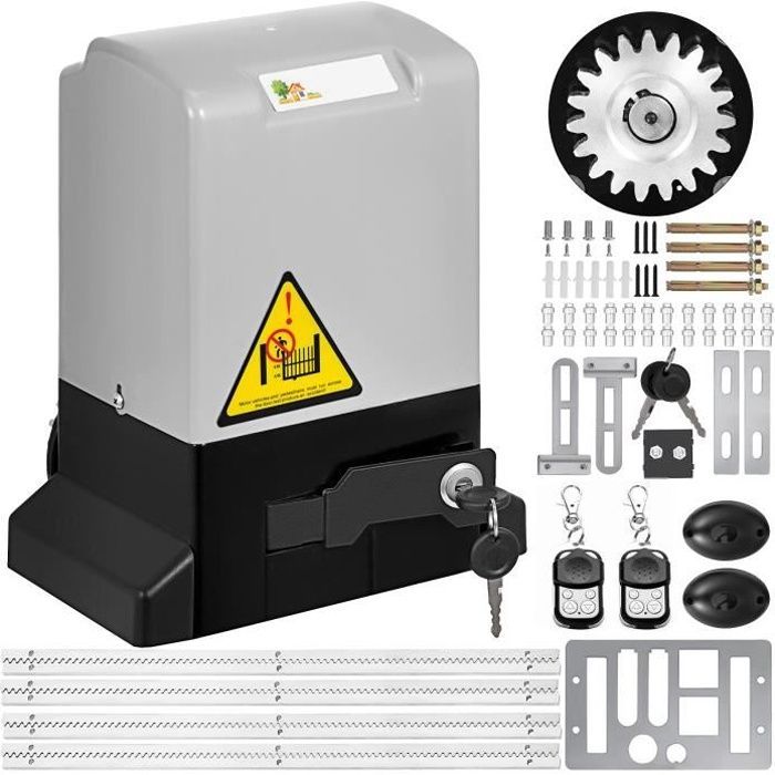 Ouvre-porte automatique coulissant - VEVOR - 600KG Motorisation portail coulissant - Télécommande 30,5 m