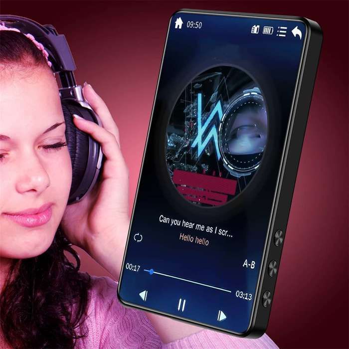 Lecteur MP5 Bluetooth écran tactile 4 pouces HD 1080P, audio HiFi, mémoire 16Go extensible