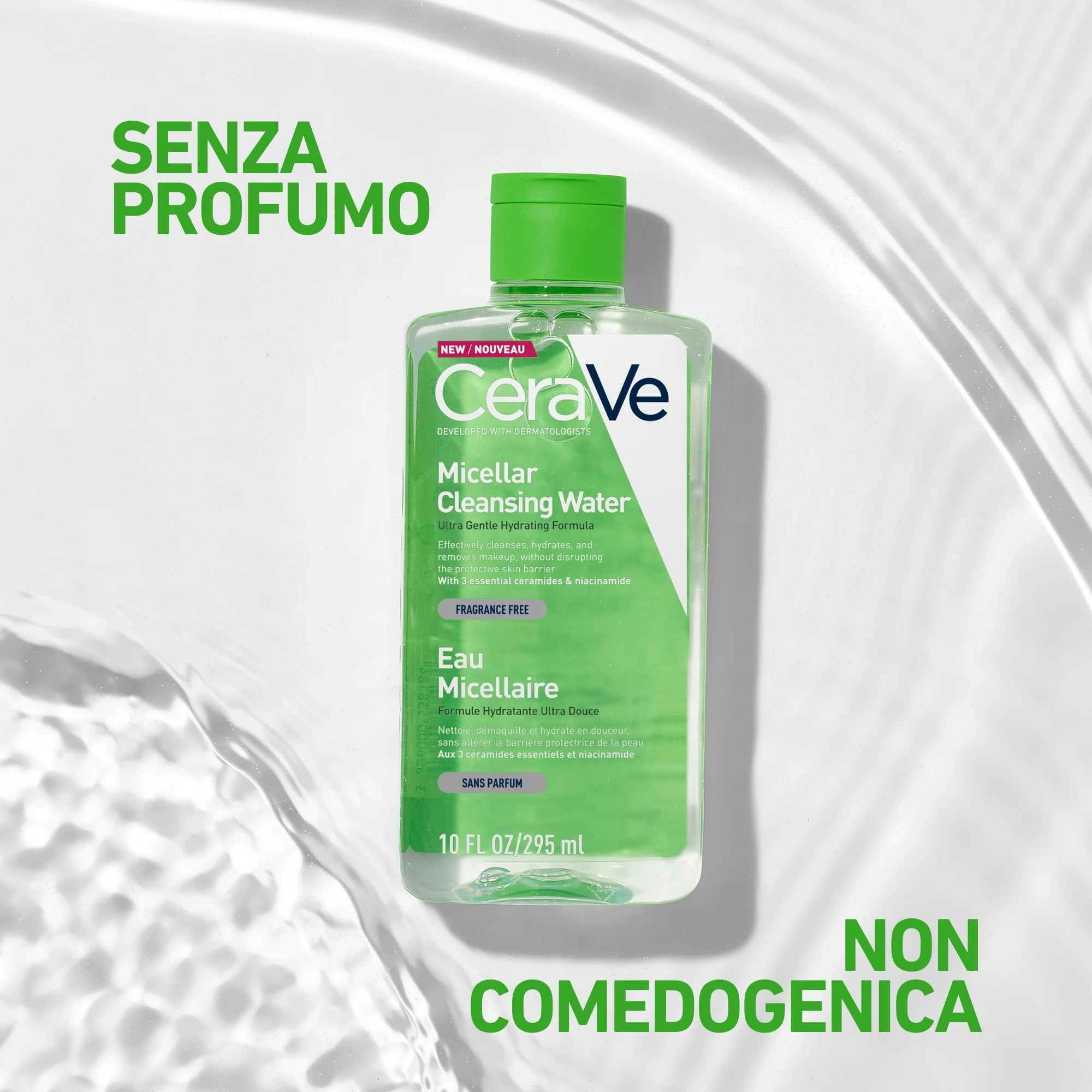 Detergenti Acqua Micellare con 3 ceramidi essenziali - Acqua detergente viso