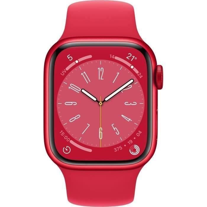 Apple Watch Series 8 GPS - 41mm - Boîtier (PRODUCT)RED Aluminium - Bracelet (PRODUCT)RED Spo (2022) - Reconditionné - Excellent