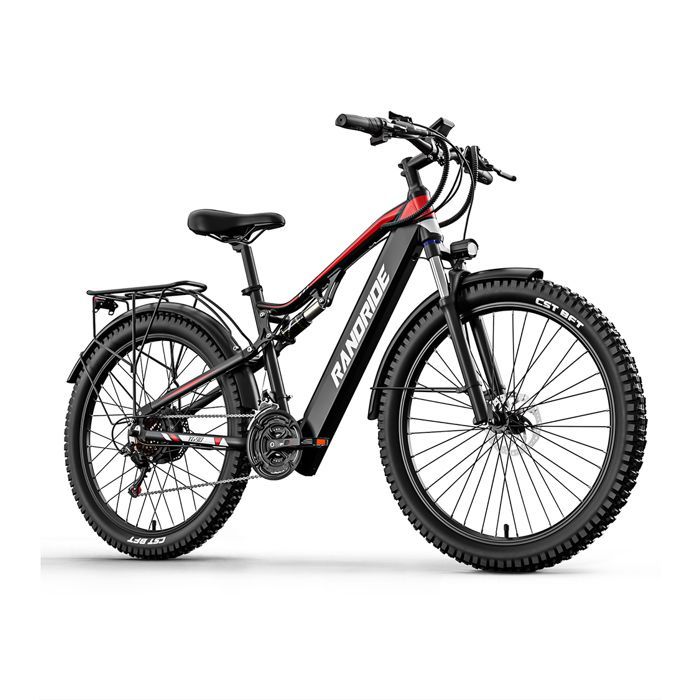 RANDRIDE YG90 Vélo Électrique 1000W, 45 km/h, autonomie 50 km, batterie 17Ah, suspension intégrale, écran LCD couleur 4