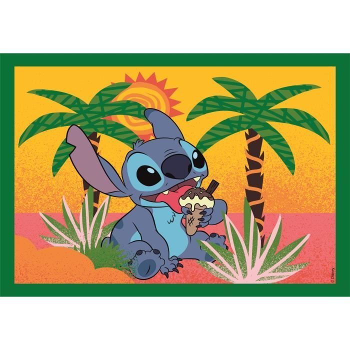 Puzzle 4 en 1 Stitch, Pour enfants à partir de 3 ans, Thème dessins animés, CLEMENTONI