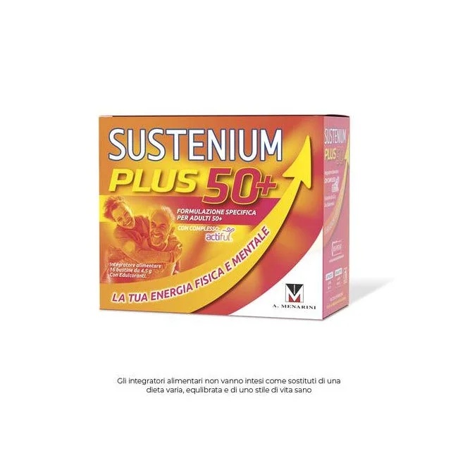 SUSTENIUM Sustenium Plus 50+ Voedingssupplement voor fysieke en mentale energie 16 zakjes