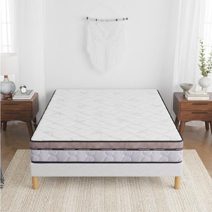 NATURA Bed Base + Mattress Set 160x200 cm | Height 22cm | Memory Foam | 3D Technology | Optimized Ventilation