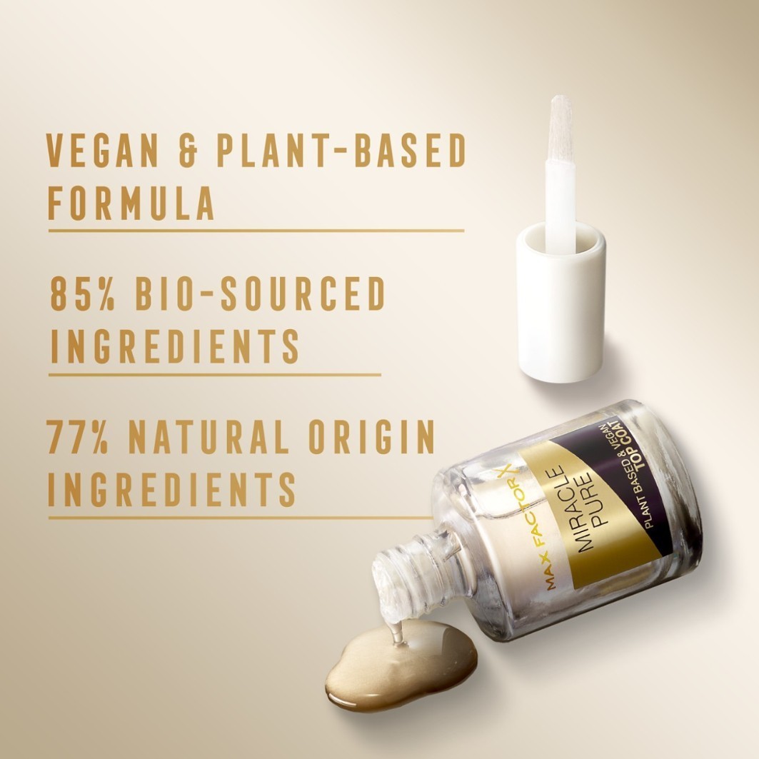 Max Factor Top Coat Miracle Pure veganski lak za nokte - 12 ml