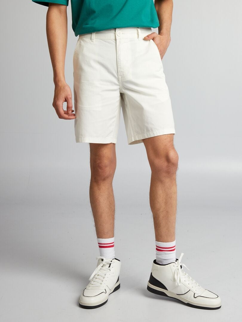 Twill chino bermudashorts - WIT