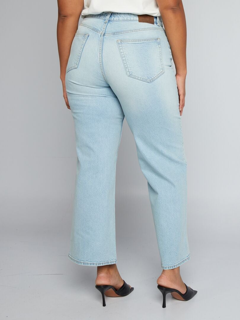 Calça jeans de perna larga - AZUL
