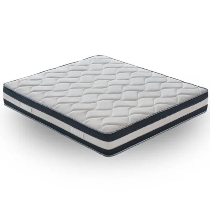 Conjunto de colchón y base de cama - 140x190 cm - Espuma de confort firme - 11 zonas de confort - Antiácaros