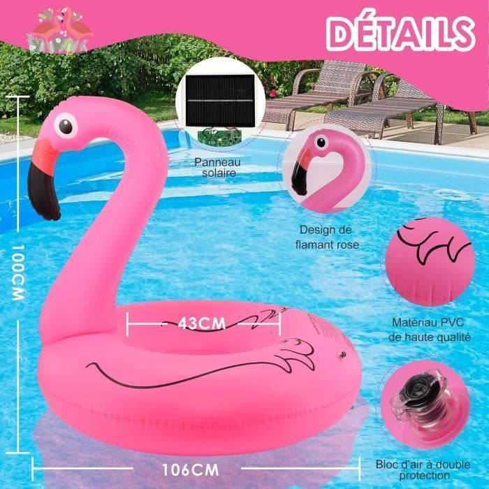 Flamingo Pool Mud – Aufblasbarer Schwimmring – Solarleuchten – PVC – Für Erwachsene