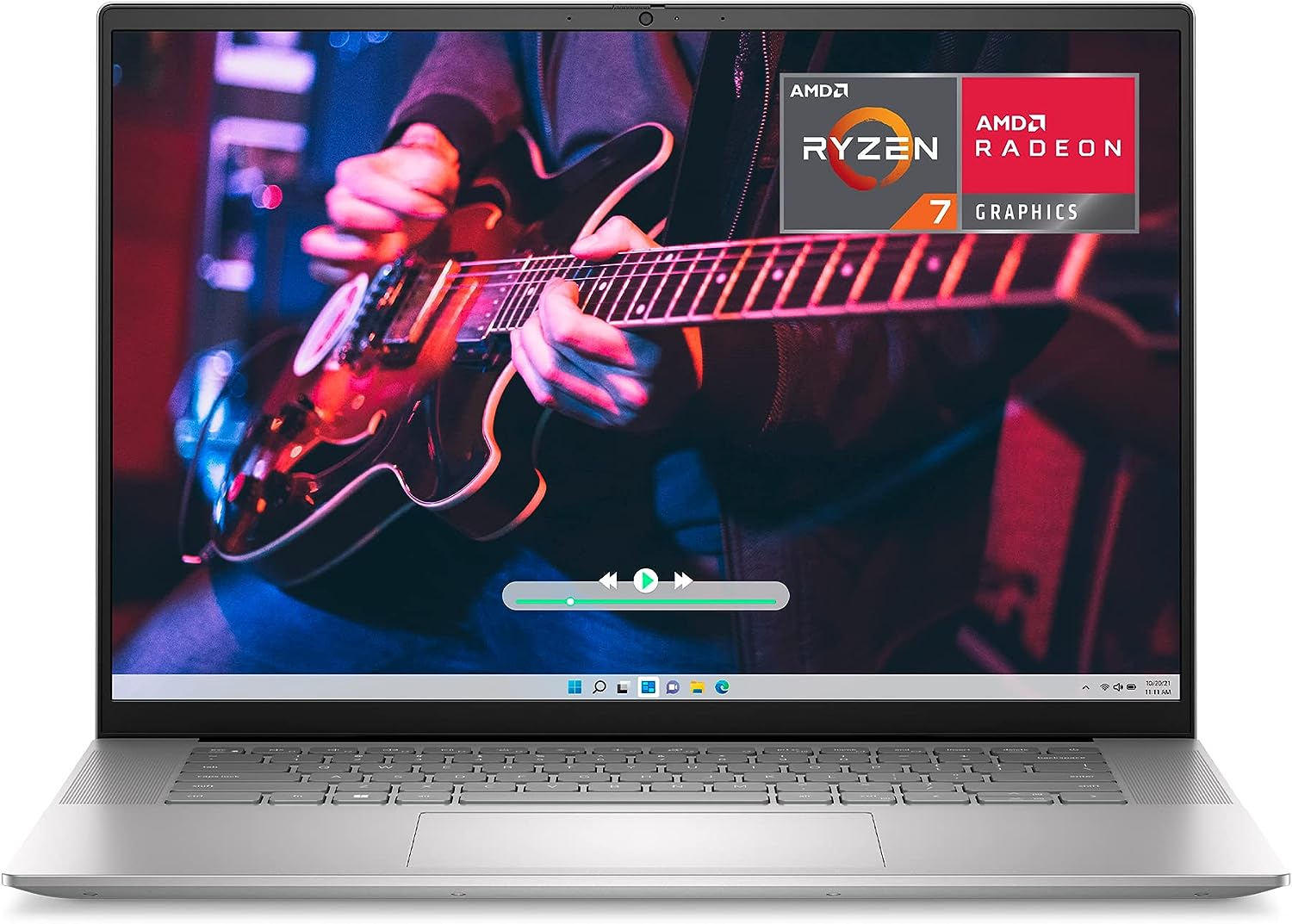Φορητός υπολογιστής Dell Inspiron 16 5635 - AMD Ryzen 7-7730U, QHD 16 ιντσών, 16GB LPDDR4x RAM, 1TB SSD, Κάρτα γραφικών AMD Radeon, Windows 11 Home, 1 έτος Premium υποστήριξη - Platinum Silver