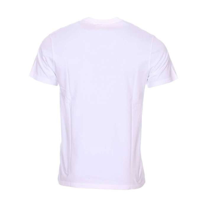 T-shirt blanc en coton uni avec une coupe droite et un col rond