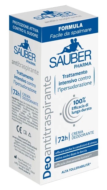 SAUBER Sauber Antiperspirant 72-uurs crème 30 ml tegen overmatig transpireren