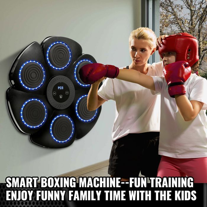 Máquina de boxeo musical, entrenador de boxeo de pared, juego de boxeo musical para adultos y niños, equipo de boxeo con guantes.