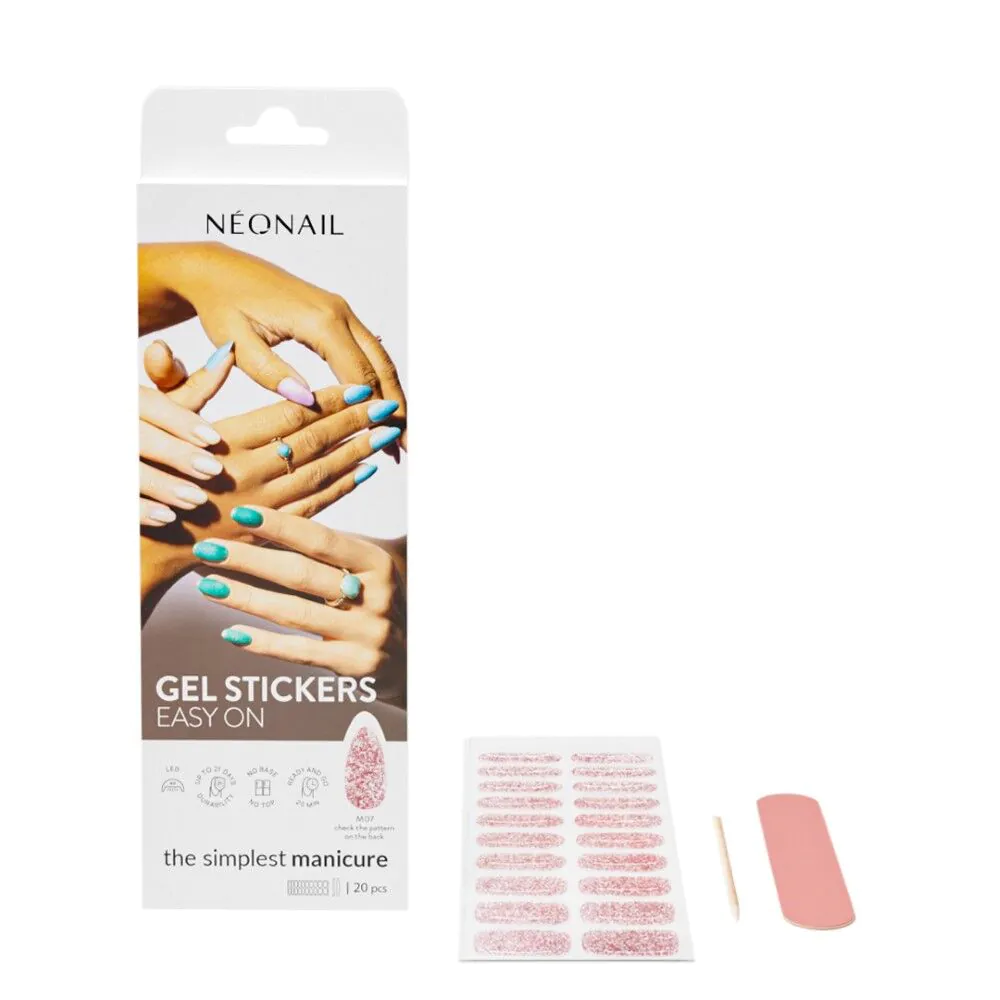 Neonail Gel Stickers Easy On Naklejki hybrydowe M07 20szt