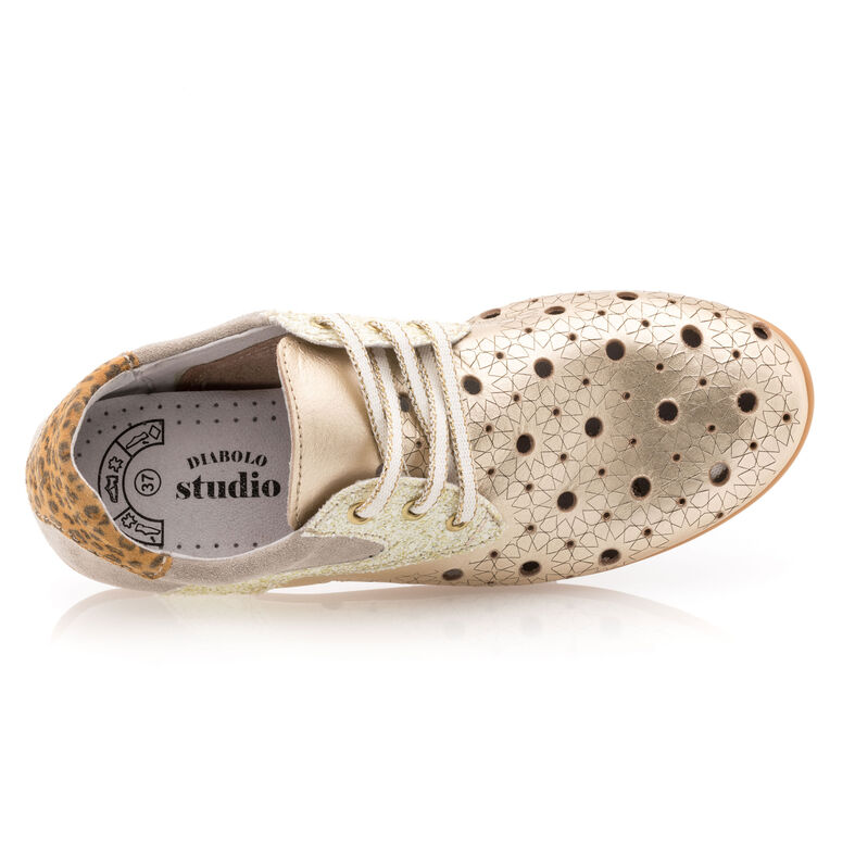Żółte buty sznurowane damskie / buty typu derby