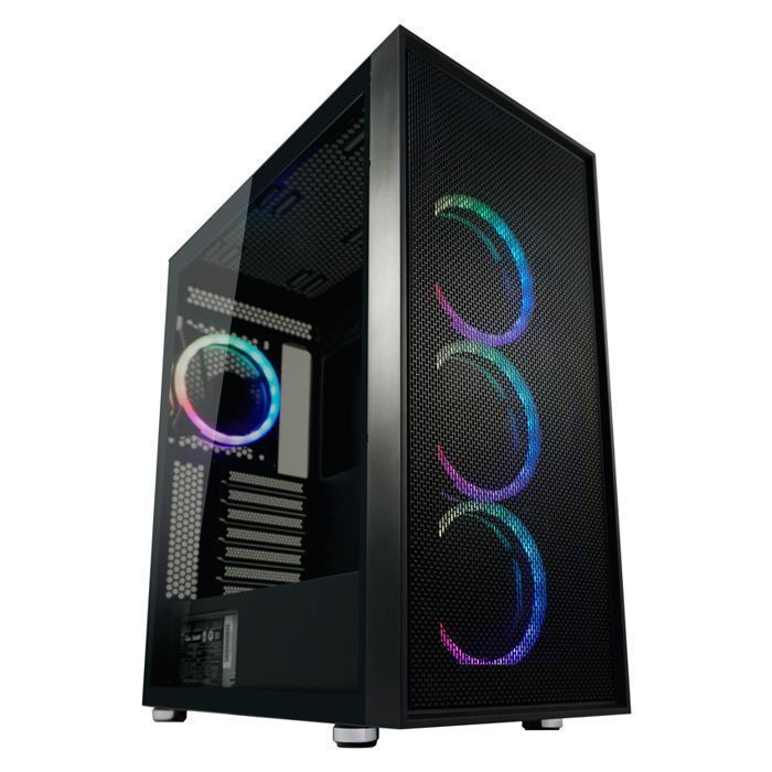 PC Case - LC-Power - Gaming 802B - Black - ATX - 120mm ARGB Fans
