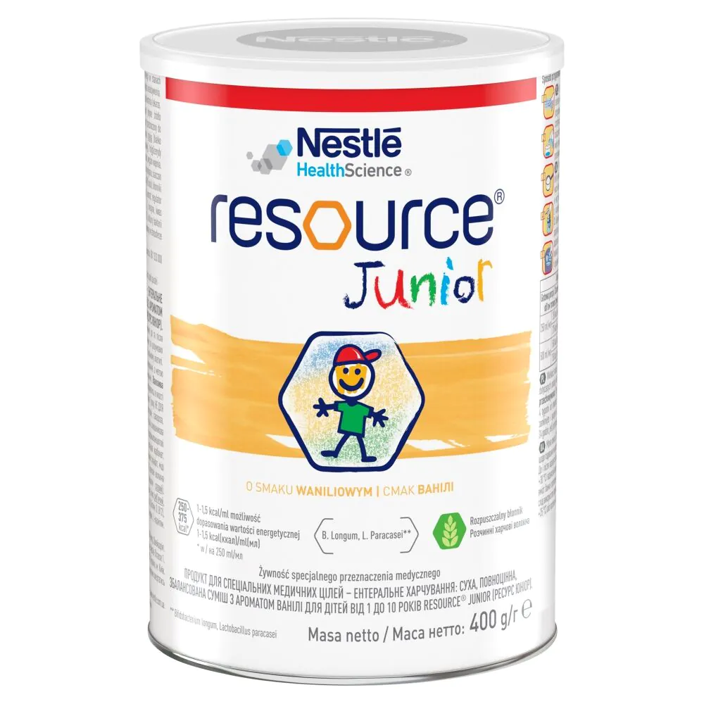 Resource Junior, Dieta w proszku przeznaczona dla dzieci powyżej 1. roku życia, Smak waniliowy