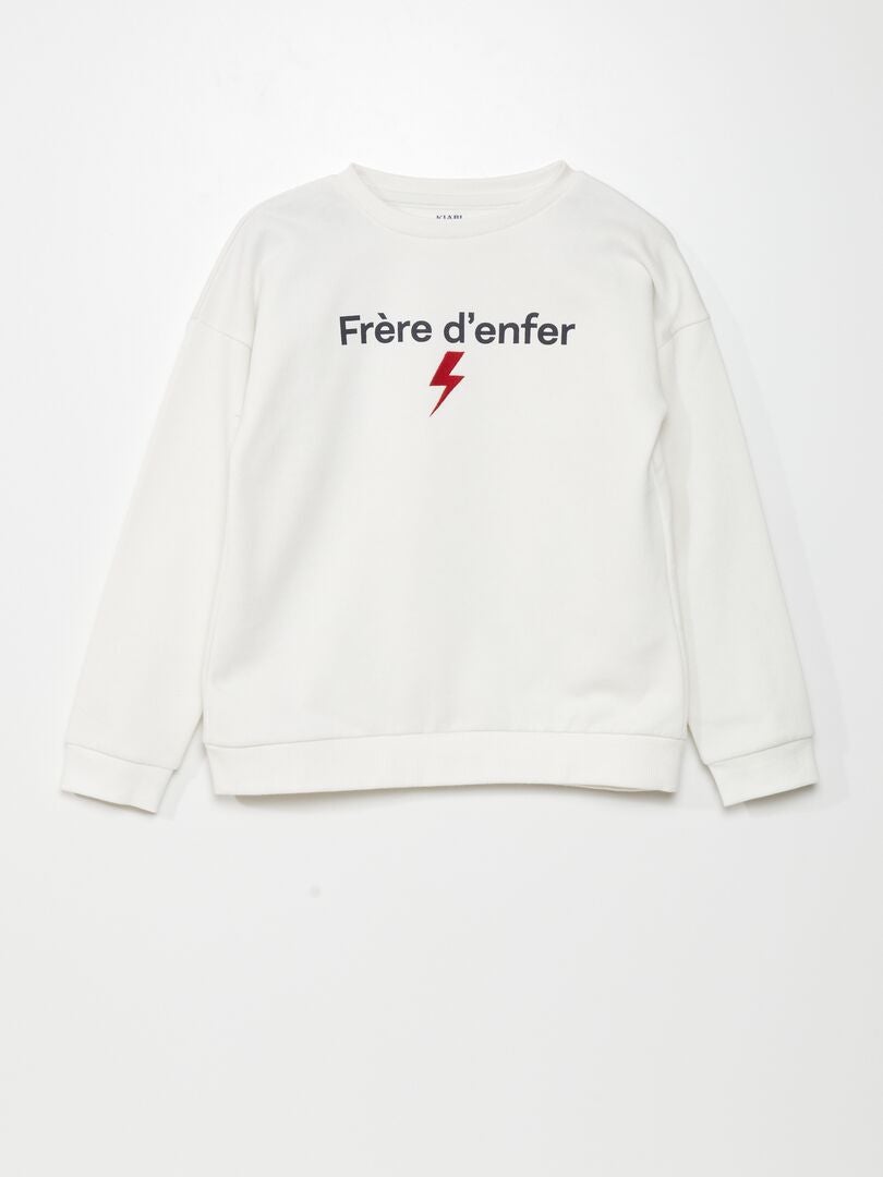 Sudadera polar estampada - Blanca