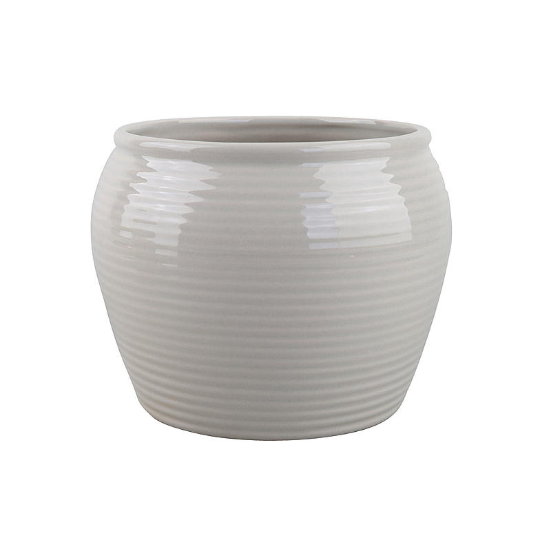 Bloempot voor thuis, ø 19,5 cm, keramiek, beige