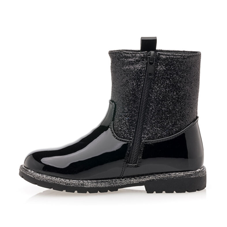 Schwarze Mädchenstiefel/Stiefeletten