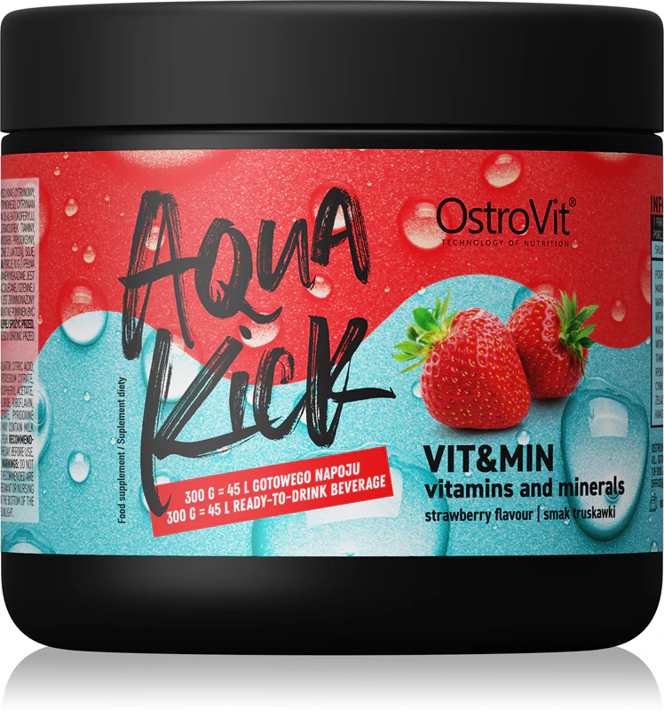 OstroVit Aqua Kick Vit&Min, suplemento alimentar, bebida instantânea com vitaminas.