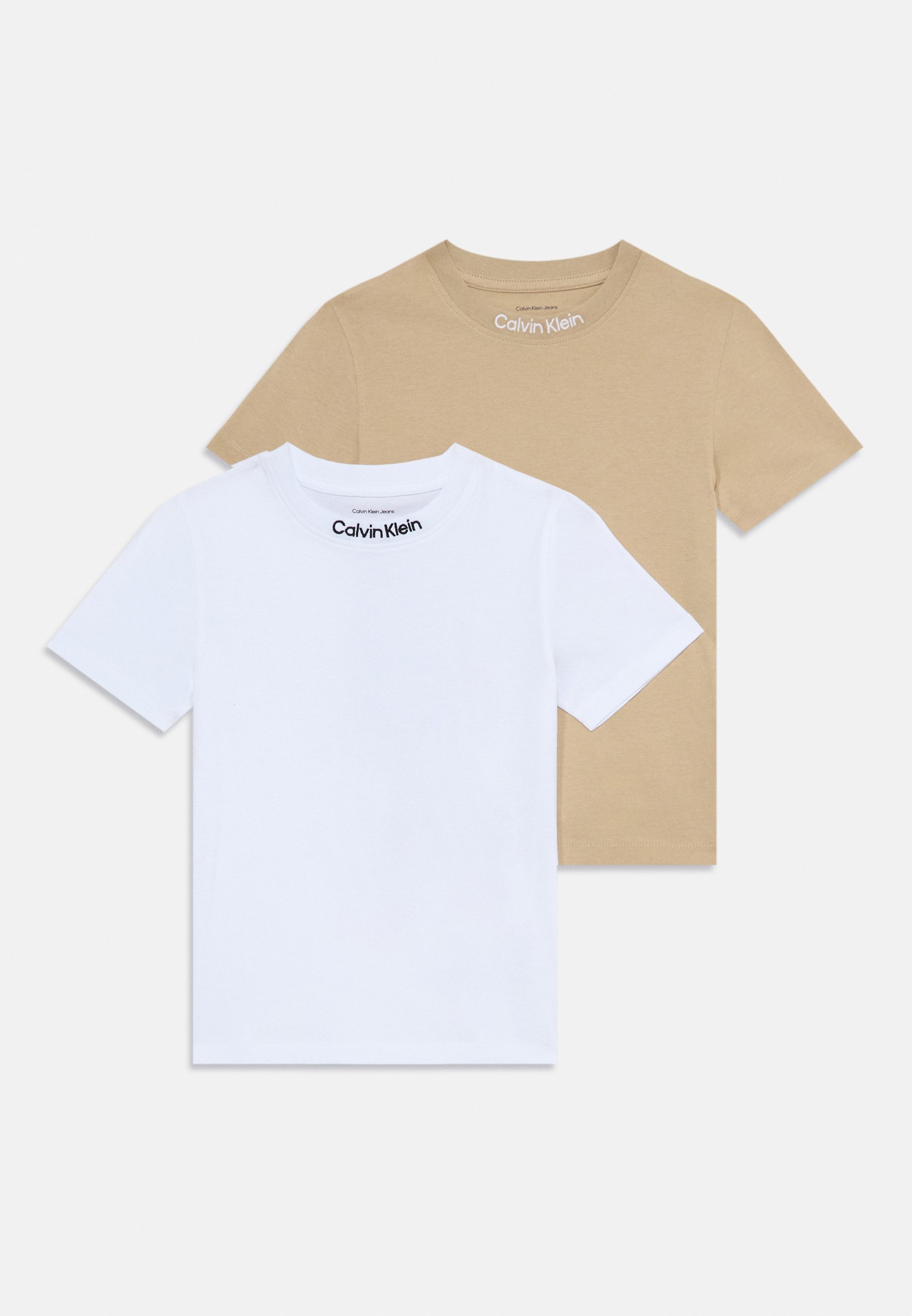 LOGO TEE UNISEX 2 PACK - T-shirts med print - white/safariCalvin Klein Jeans