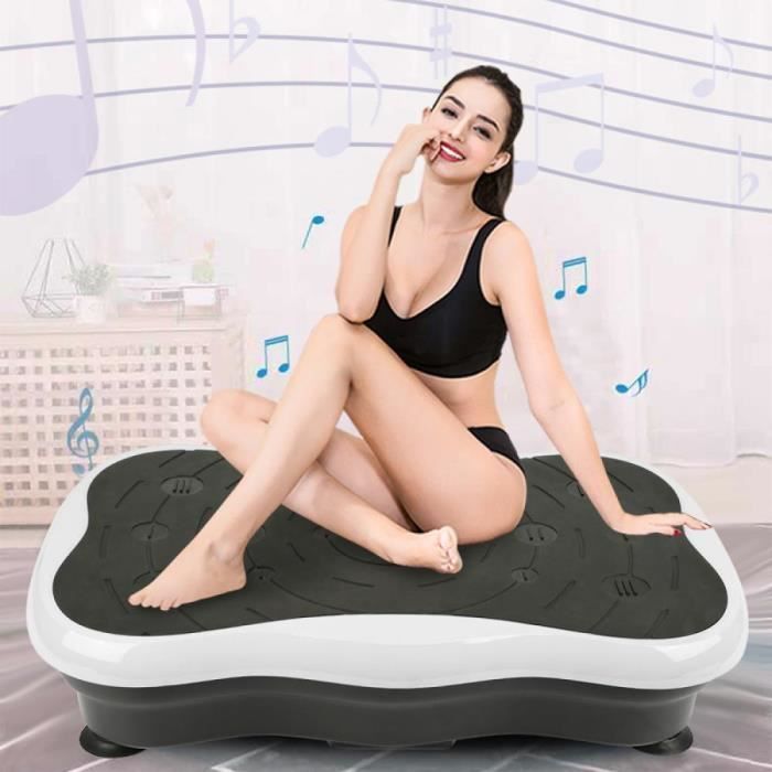 Plataforma vibratoria Homewell - Blanco y negro - Control remoto integrado - 53 x 35 x 12 cm