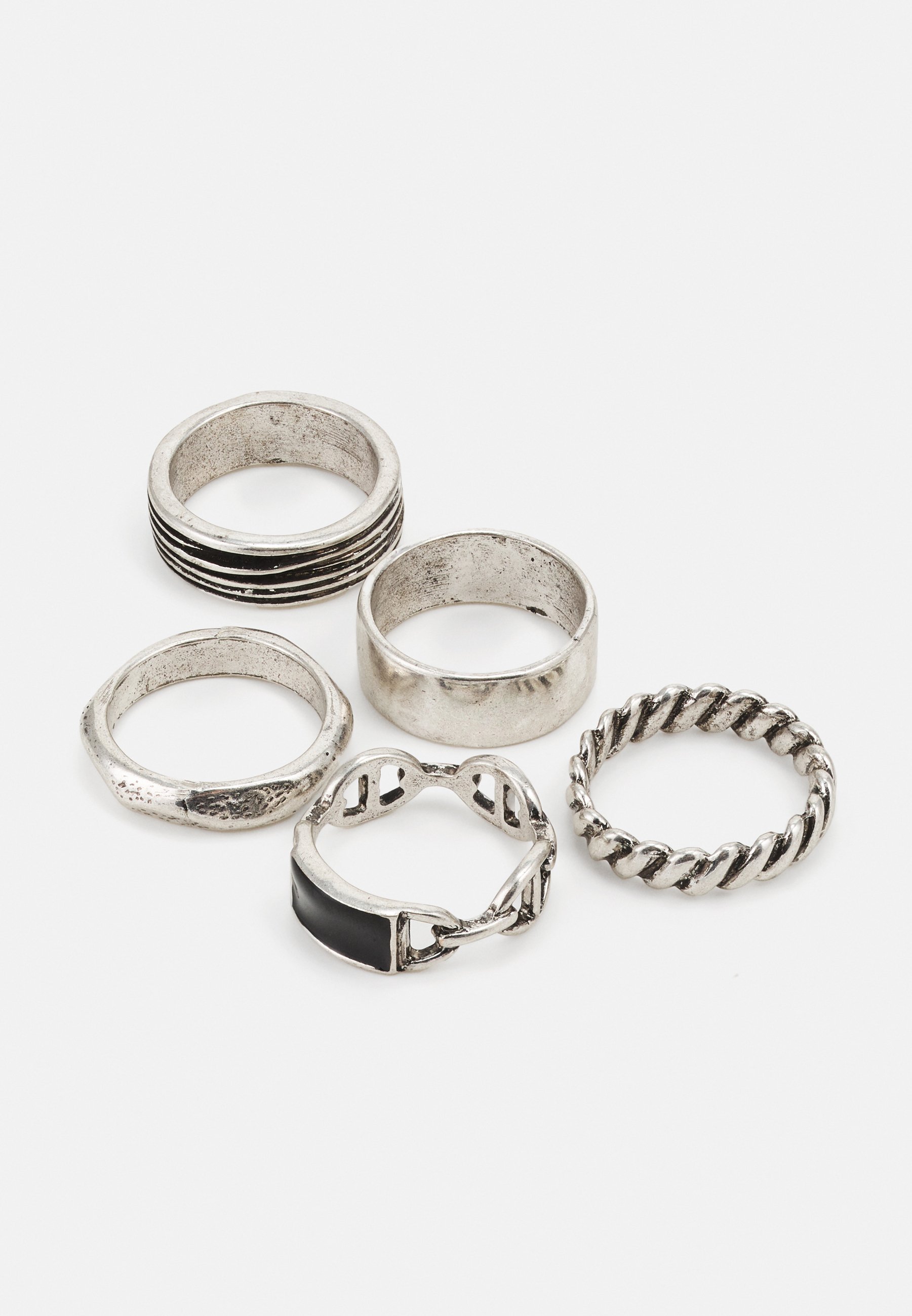 Pier One Confezione da 5 anelli - color argento