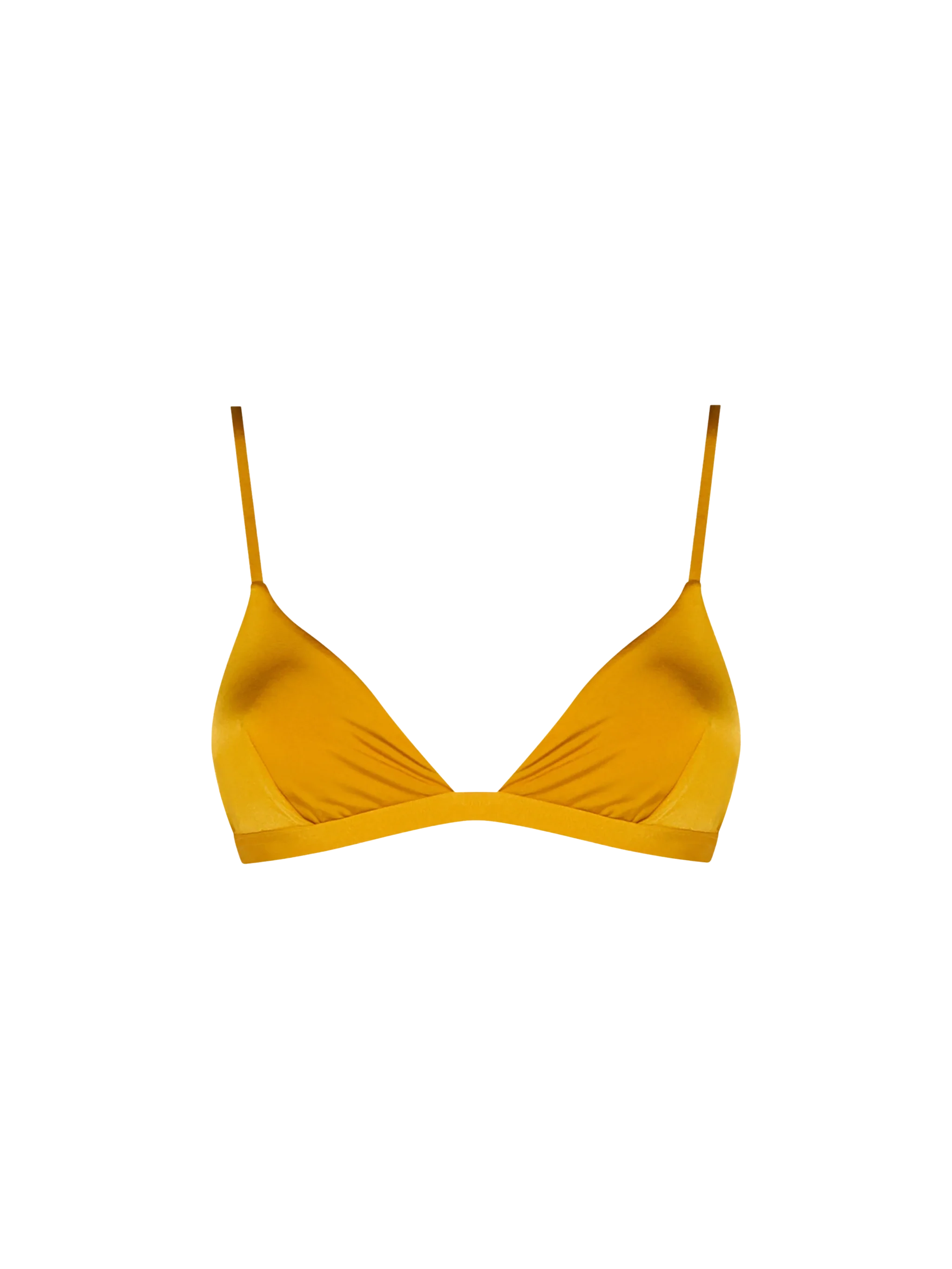 Top triangular fijo Brooke en color ocre amarillo.