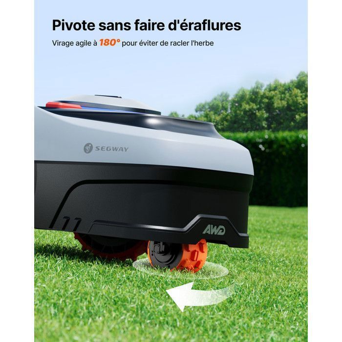 Segway Navimow i205 AWD (Nouveau i105E) Robot tondeuse et Garage S 500 m², NRTK+Vision, Cartographie automatique, sans antenne