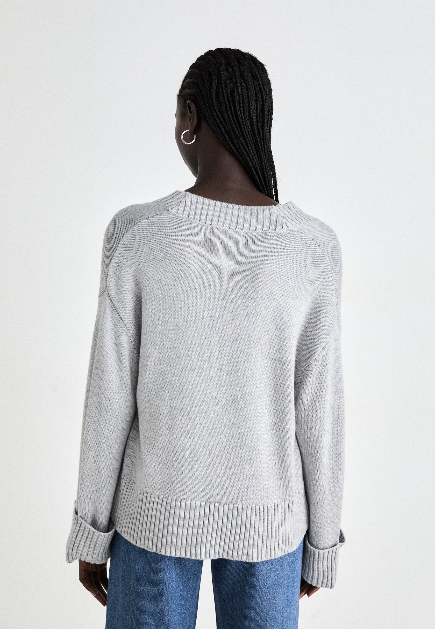 Gina Trikot V-Ausschnitt - Pullover - hellgrau meliert