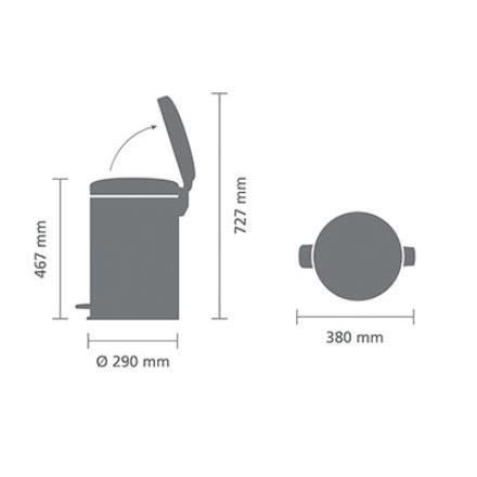 BRABANTIA Poubelle à pédale NewIcon - 20L - Blanc