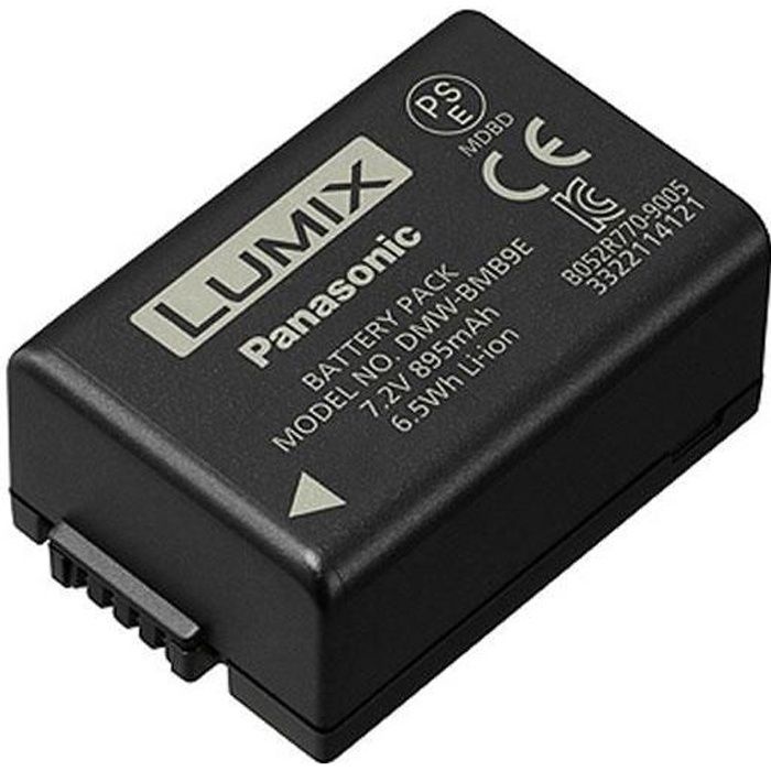 Batteria ricaricabile Panasonic Lumix DMW-BMB9E | 7,2 V, 895 mAh, 6,4 Wh per Lumix FZ82 - Nera, ad alte prestazioni