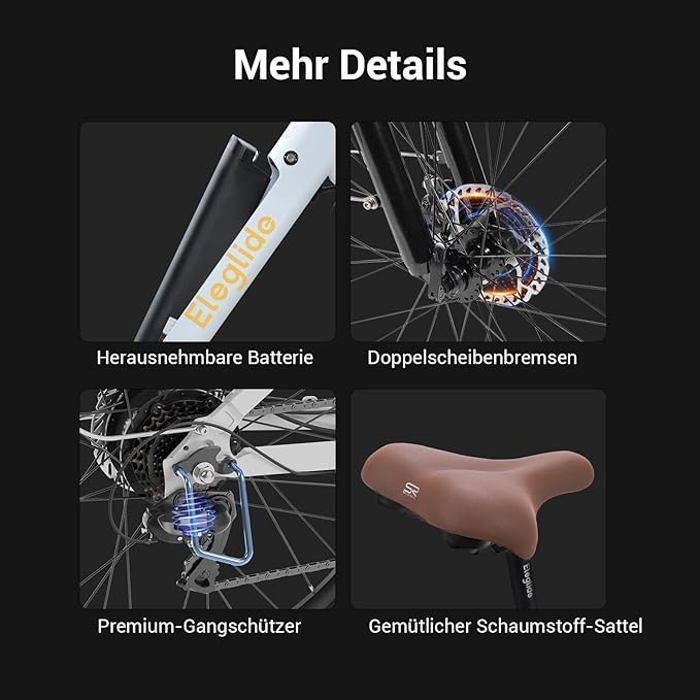 Vélo Électrique - Eleglide - T1 Step-Thru - 27,5 pouces - 36 V 13 Ah - Autonomie 100 km