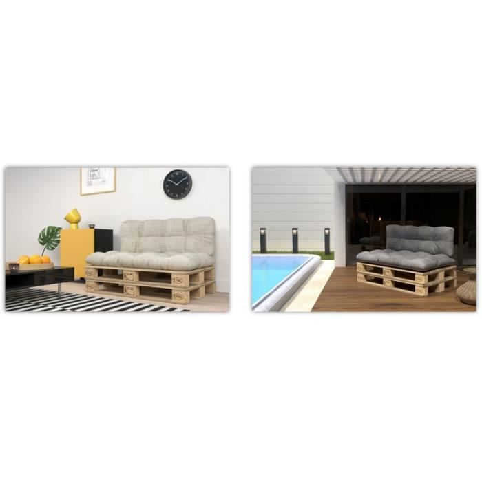 Coussins palettes Matelassé - Bleu foncé - Assise 120x80 - 100% Polypropylène - Intérieur/Extérieur - POKAR