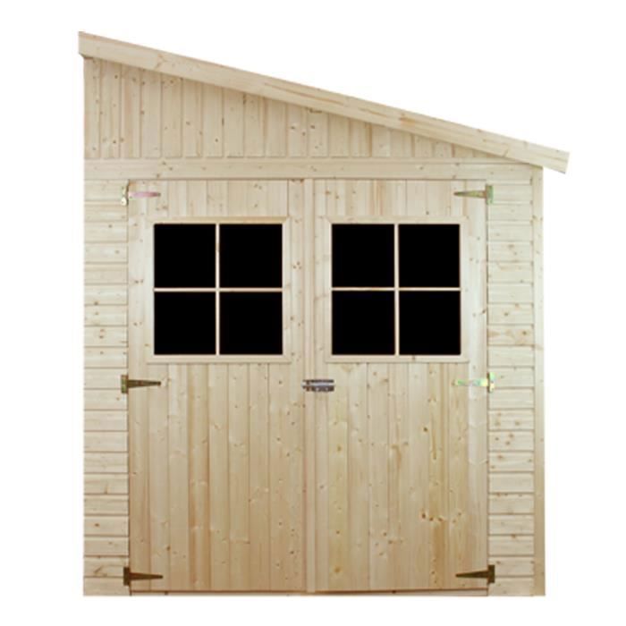 Caseta de jardín de madera TIMBELA de 10,1 m² - 218 x 514 cm - Pino/Abeto - Construcción con paneles - Suelo NO incluido - M341A