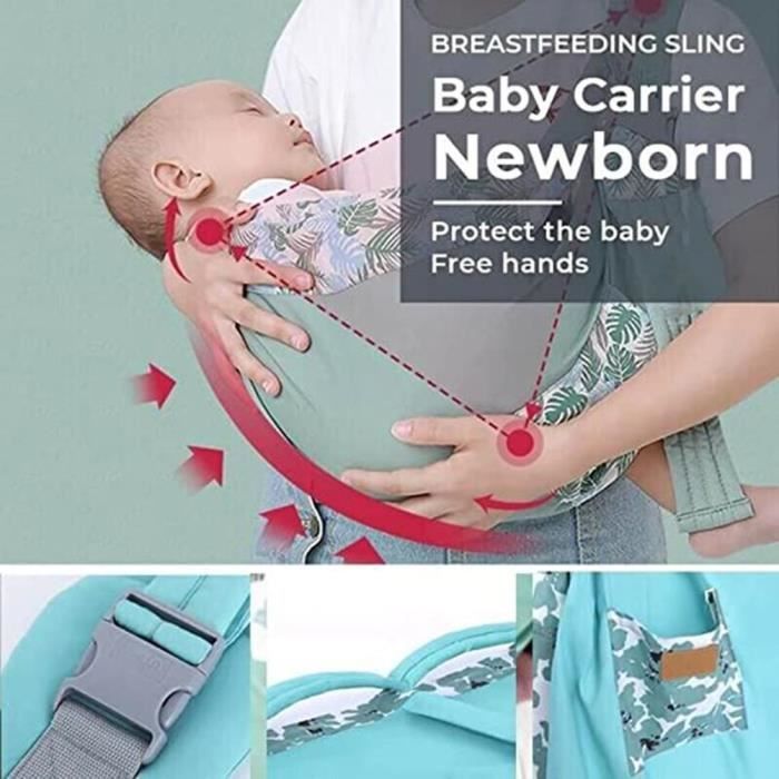 Mxzzand Porte-bébé Sling Écharpe de transport pour bébé, porte-bébé Portable en coton doux, hamac pour nouveau-né puericulture set