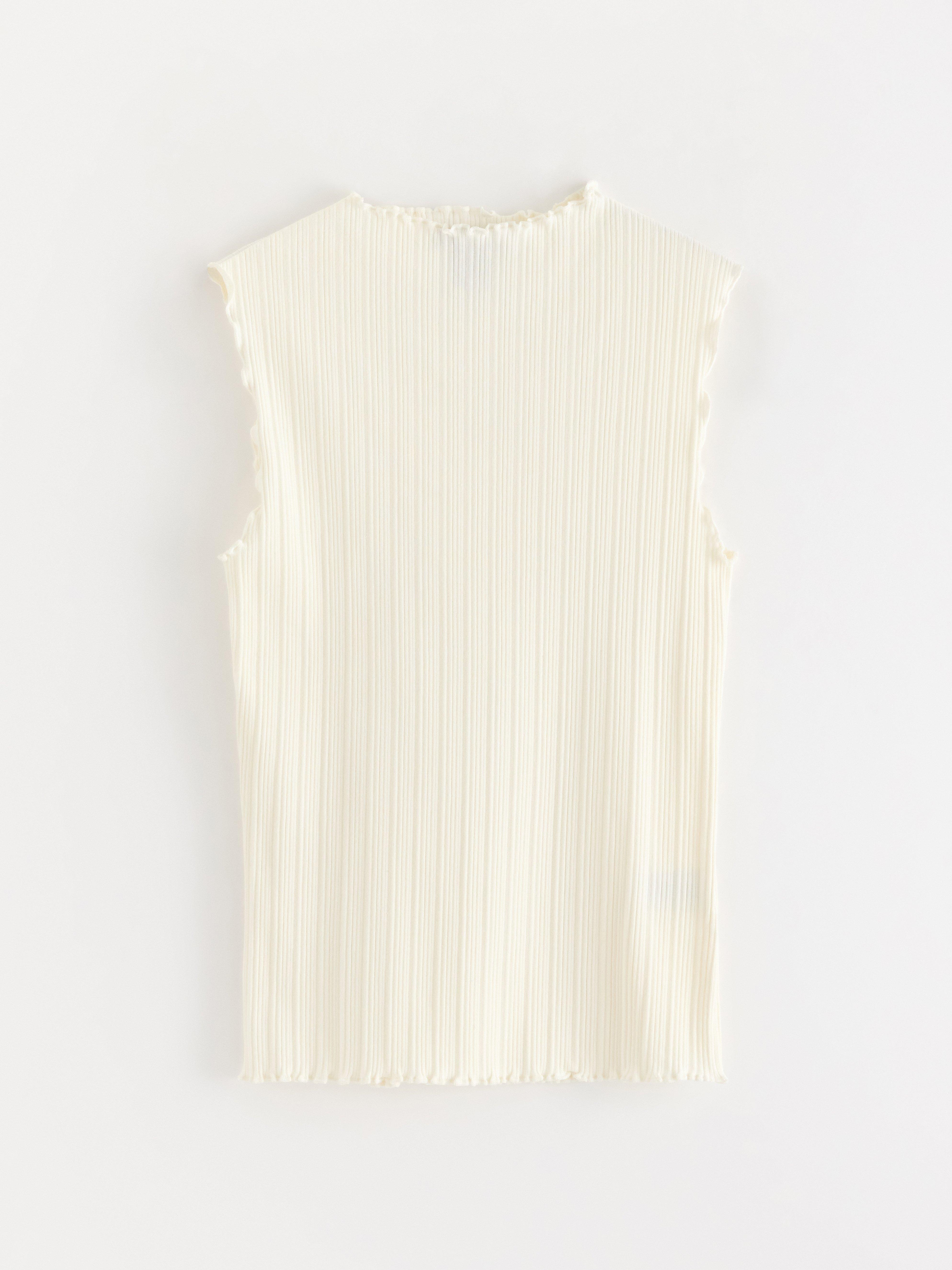 Ærmeløs top Off White