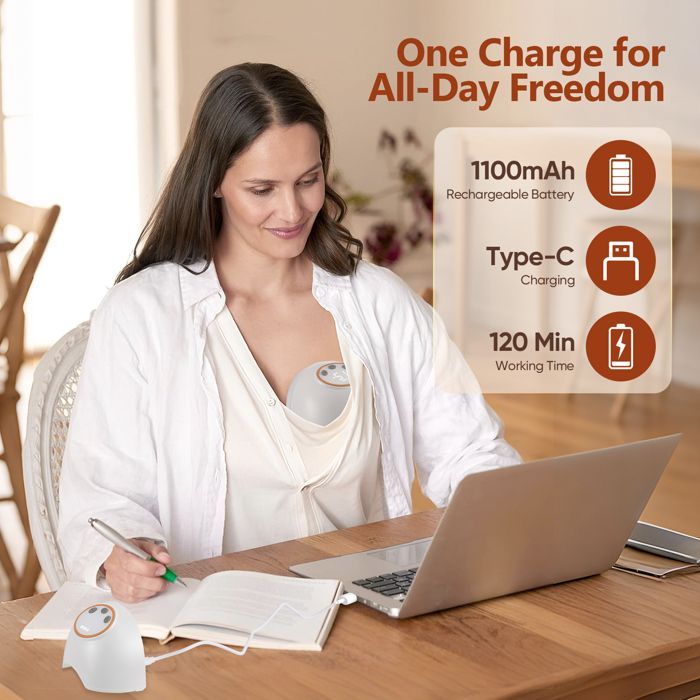 Tire-lait électrique, tire-lait portable mains libres avec 4 modes 12 niveaux,silencieux, portable et léger avec bride