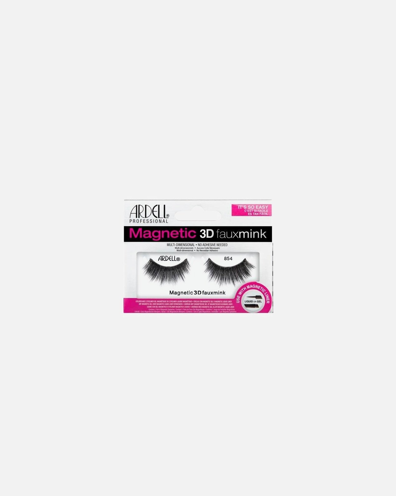 Ardell magnetinės 3D dirbtinės audinės blakstienos 854 - Profesionalios magnetinės 3D dirbtinės audinės blakstienos 854