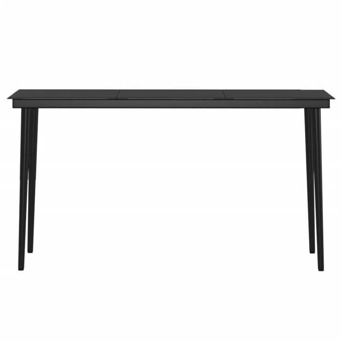 Garden dining set - vidaXL - 7 pieces - Black - Wicker resin - Powder-coated steel - Glass