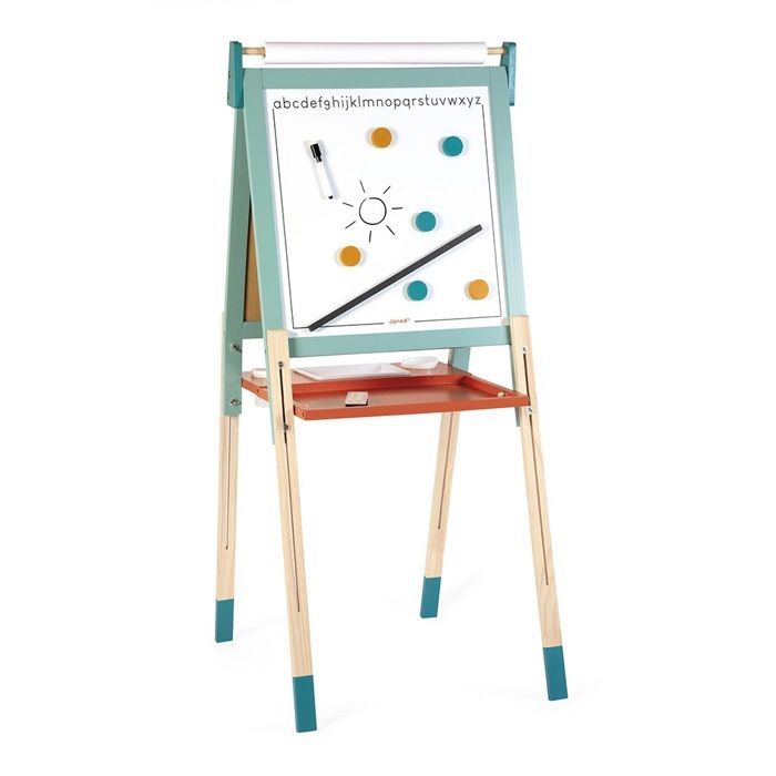 Tableau enfant - Janod - JURATOYS - Réglable en hauteur - Double face - 22 accessoires inclus