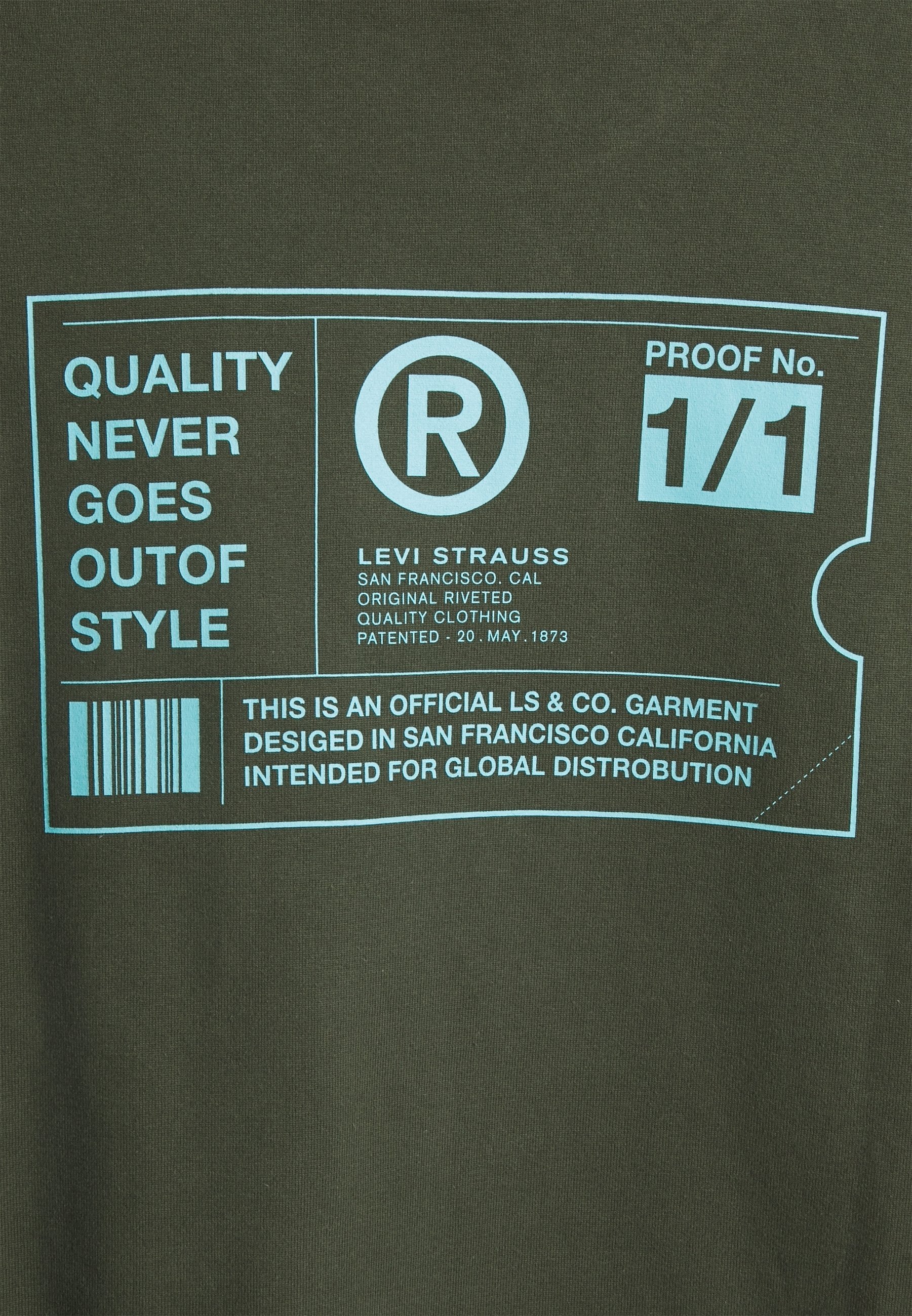 Levi's® T-shirt met print - olijfgroen